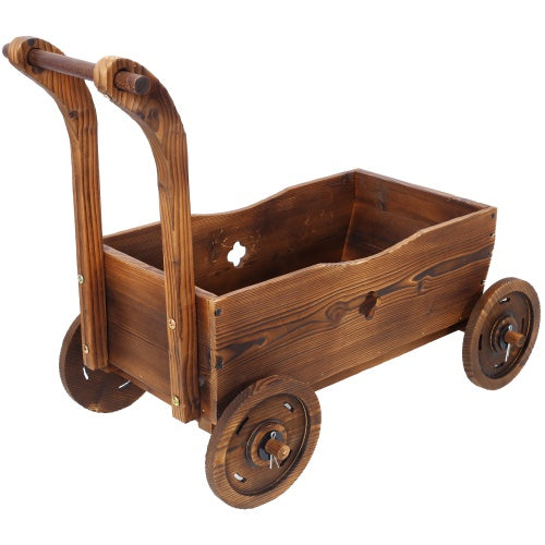Whimsical Wooden Wagon Planter Box