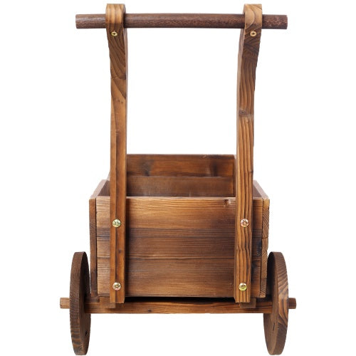 Whimsical Wooden Wagon Planter Box