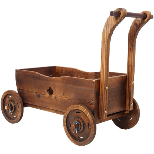 Whimsical Wooden Wagon Planter Box