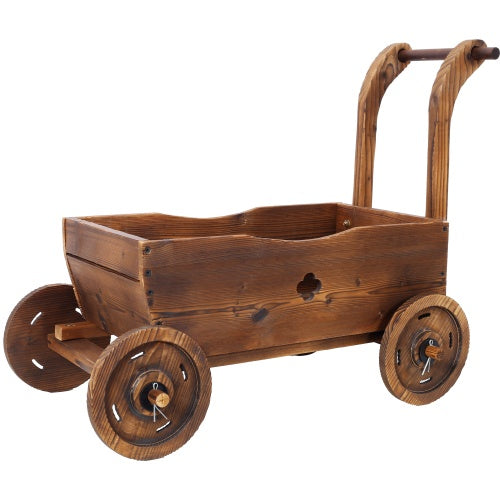 Whimsical Wooden Wagon Planter Box