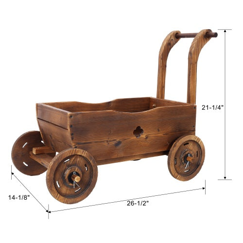 Whimsical Wooden Wagon Planter Box