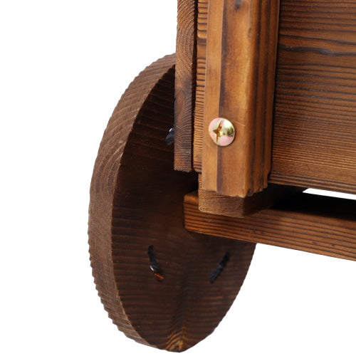 Whimsical Wooden Wagon Planter Box